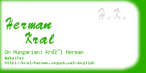 herman kral business card